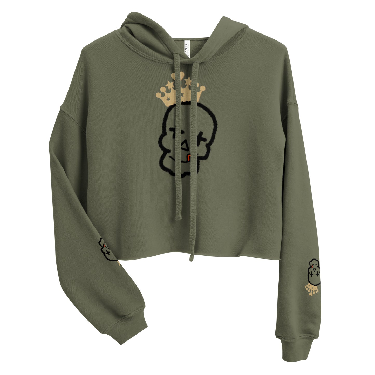 CROP HOODIE CRAZY SKULL