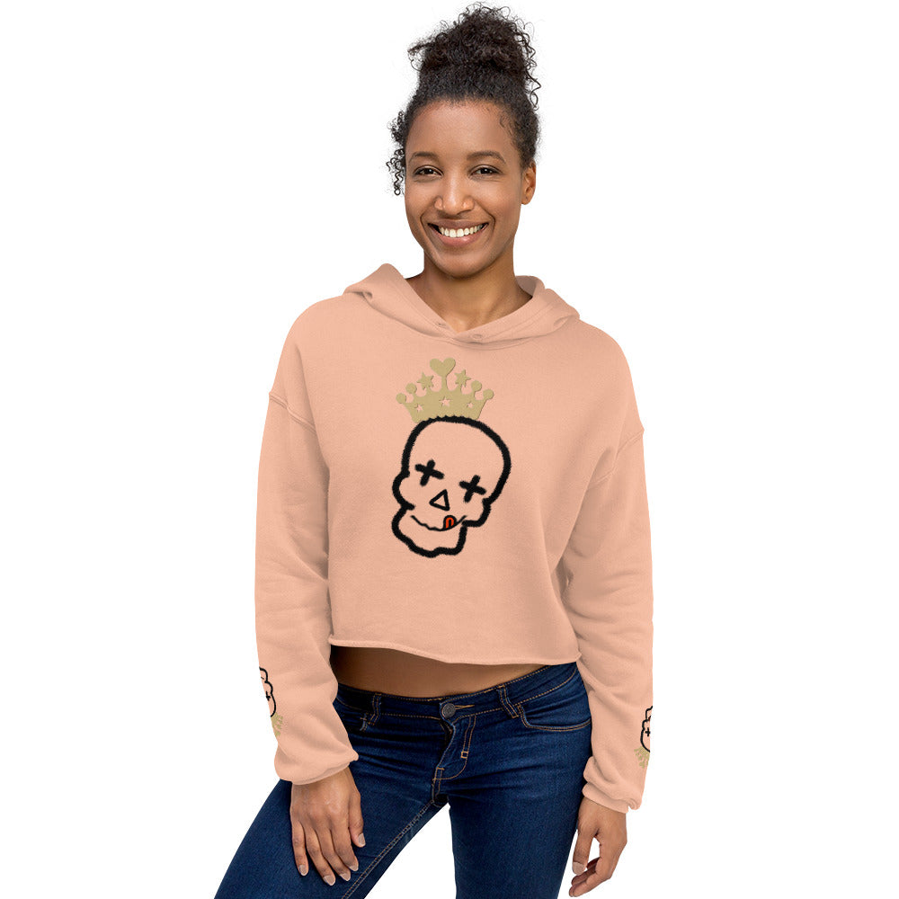 CROP HOODIE CRAZY SKULL