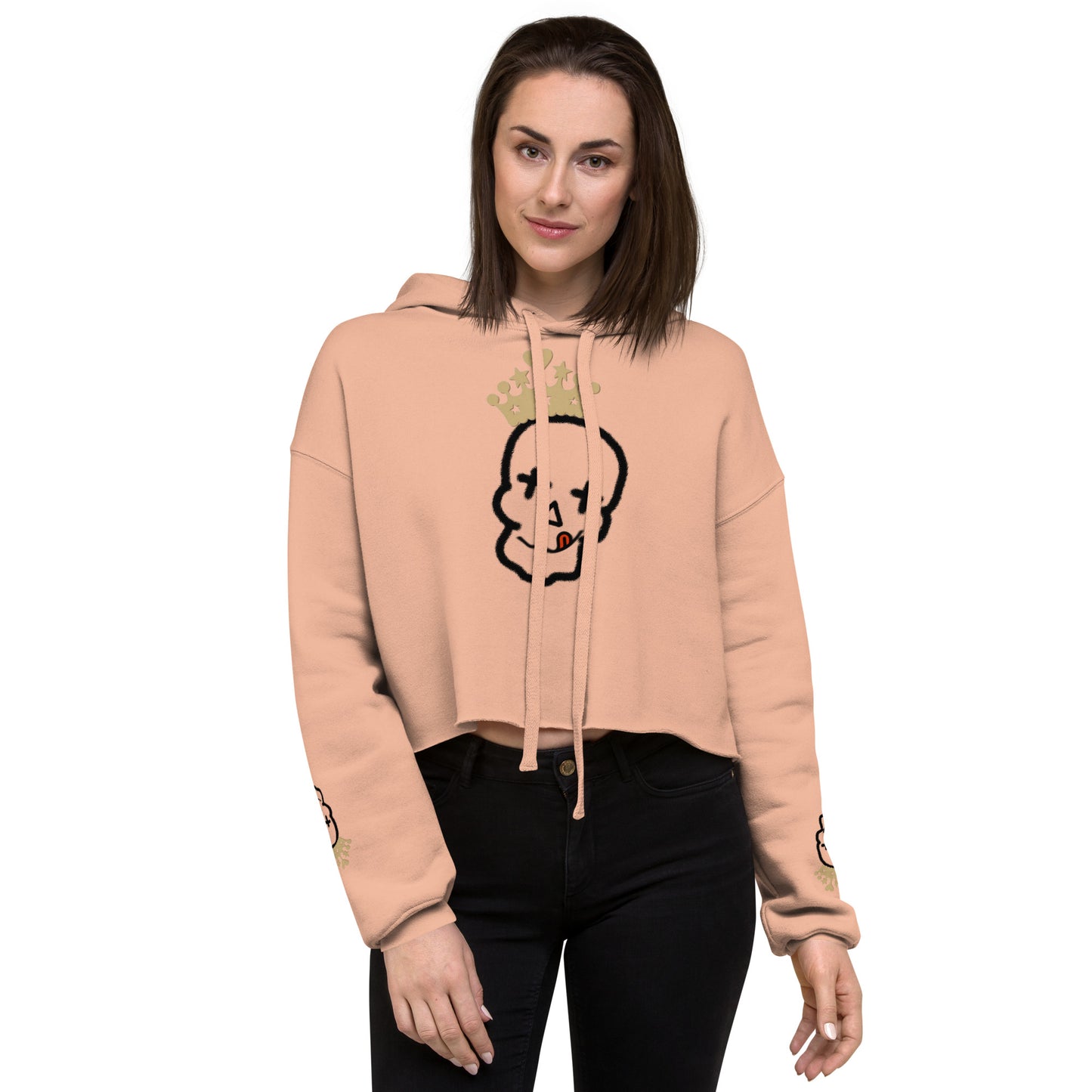 CROP HOODIE CRAZY SKULL