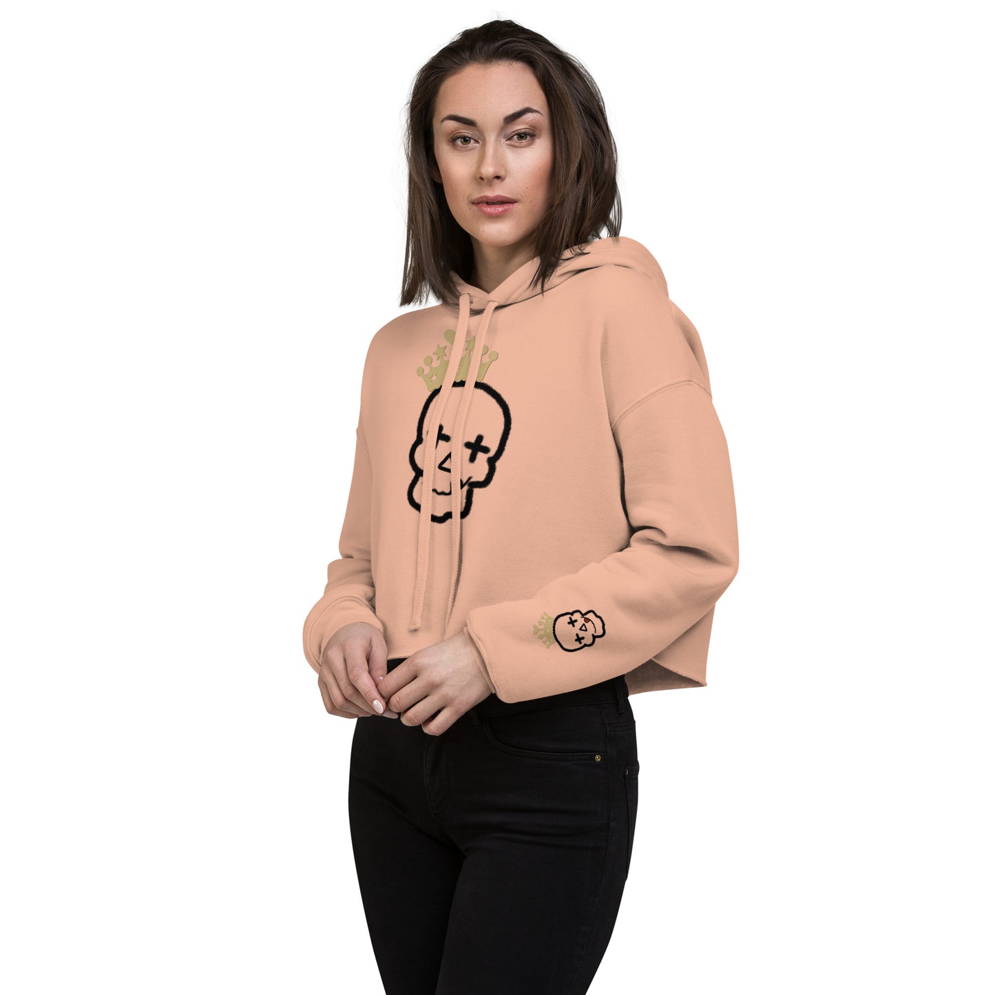 CROP HOODIE CRAZY SKULL