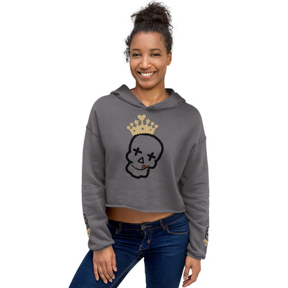 CROP HOODIE CRAZY SKULL