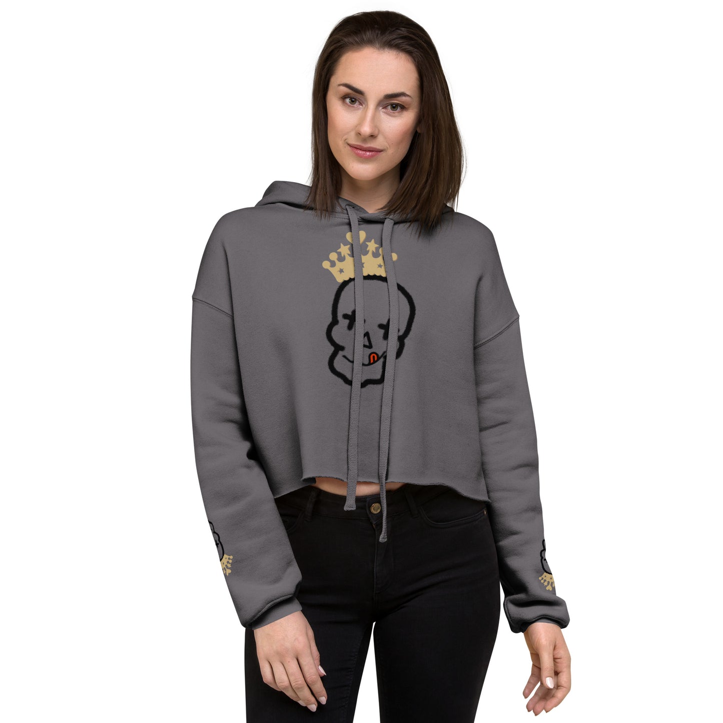 CROP HOODIE CRAZY SKULL