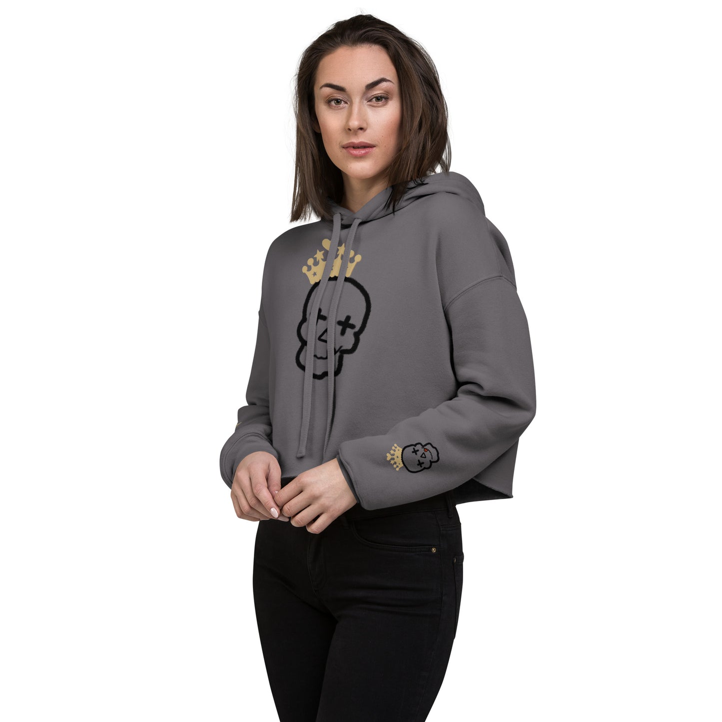 CROP HOODIE CRAZY SKULL